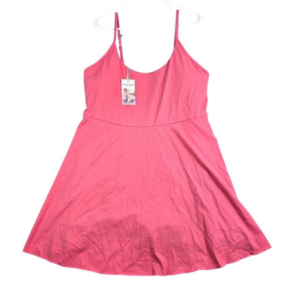 Halara Active Dress Women 2X Pink Activewear Tennis Golf Built-in Shorts Padded